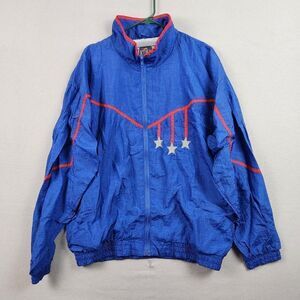 Vintage Kuma Sport USA Olympic American Stars and Stripes Windbreaker Size XL